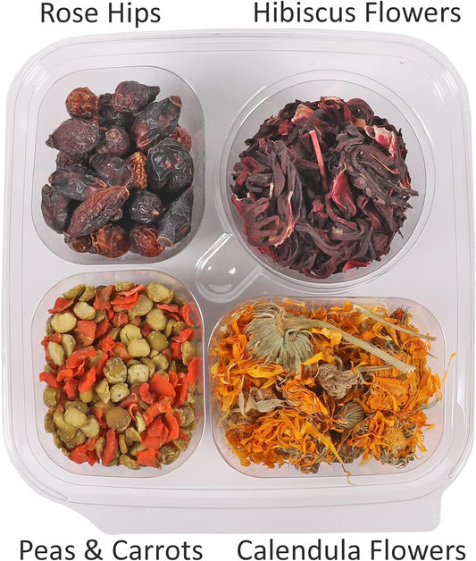 Herbivore Treat Variety Pack (9 Oz.) - Healthy Natural Treat Assortment - Dried Flowers & Vegetables - Guinea Pigs, Rabbits, Chinchillas, Squirrels, Hamsters, Prairie Dogs, Degus & Other Small Pets