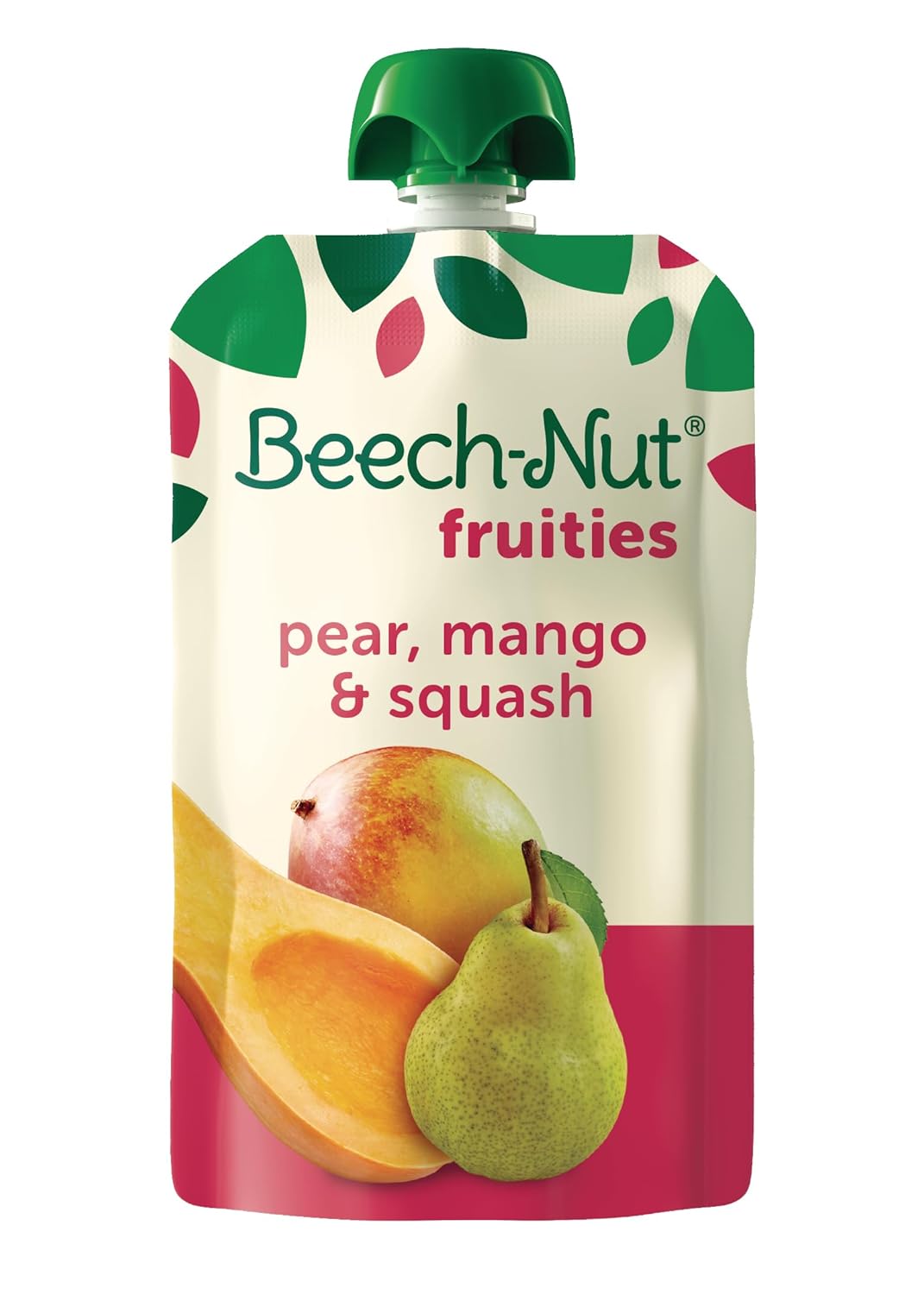 Beech-Nut Baby Food Pouches, Pear Mango Squash Fruit Puree Baby & Toddler Food, 3.5 Oz (12 Pack)