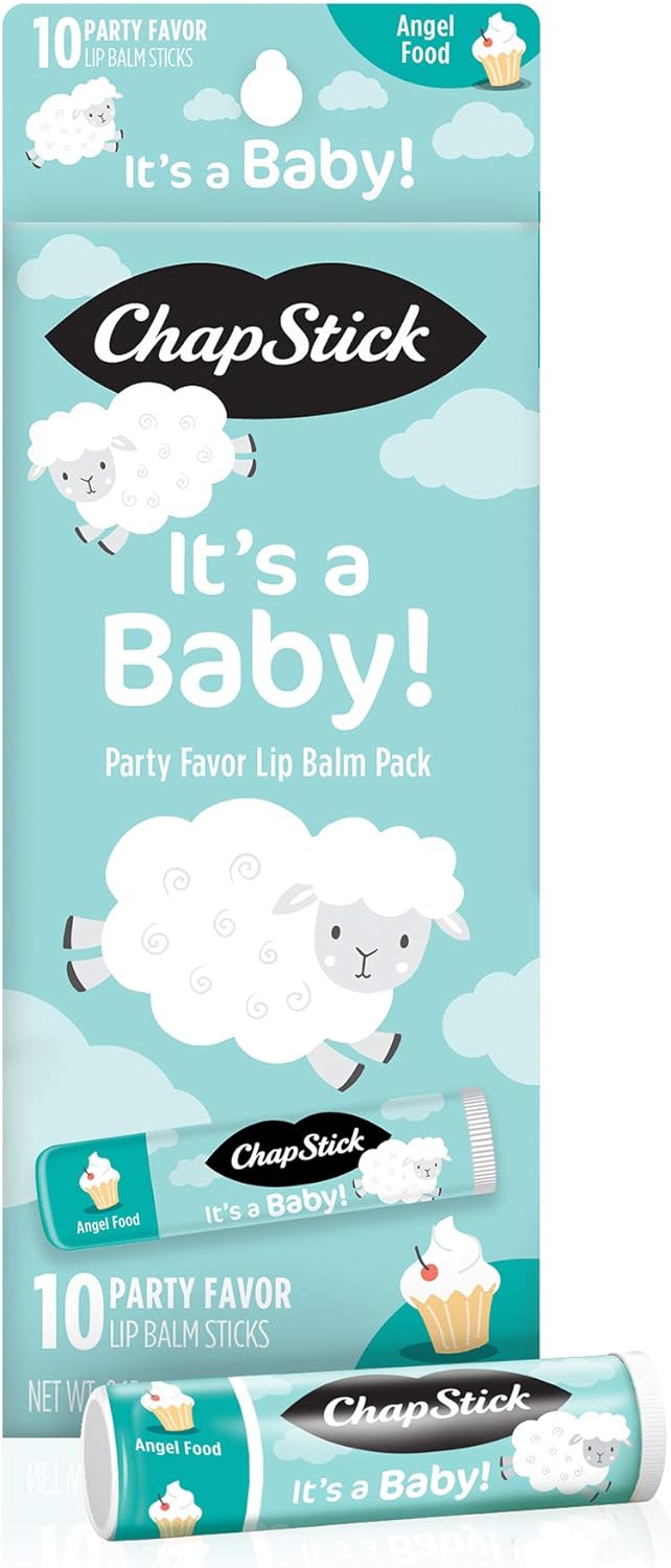 Chapstick Party Favor Lip Balm Gift Pack It'S A Baby 10 Sticks 0.15 Oz Each, Cream White