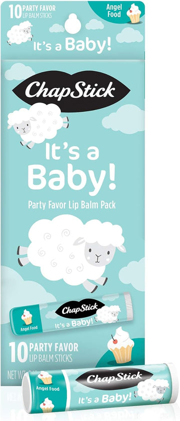 Chapstick Party Favor Lip Balm Gift Pack It'S A Baby 10 Sticks 0.15 Oz Each, Cream White