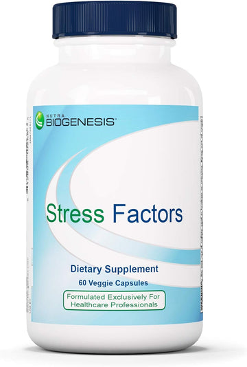 Nutra Biogenesis Stress Factors - Mineral Supplement With Vitamin B6, L-Theanine & Gaba - Dietary Supplement To Support Neurotransmitter Health - Supports Healthy Mindset - 60 Capsules