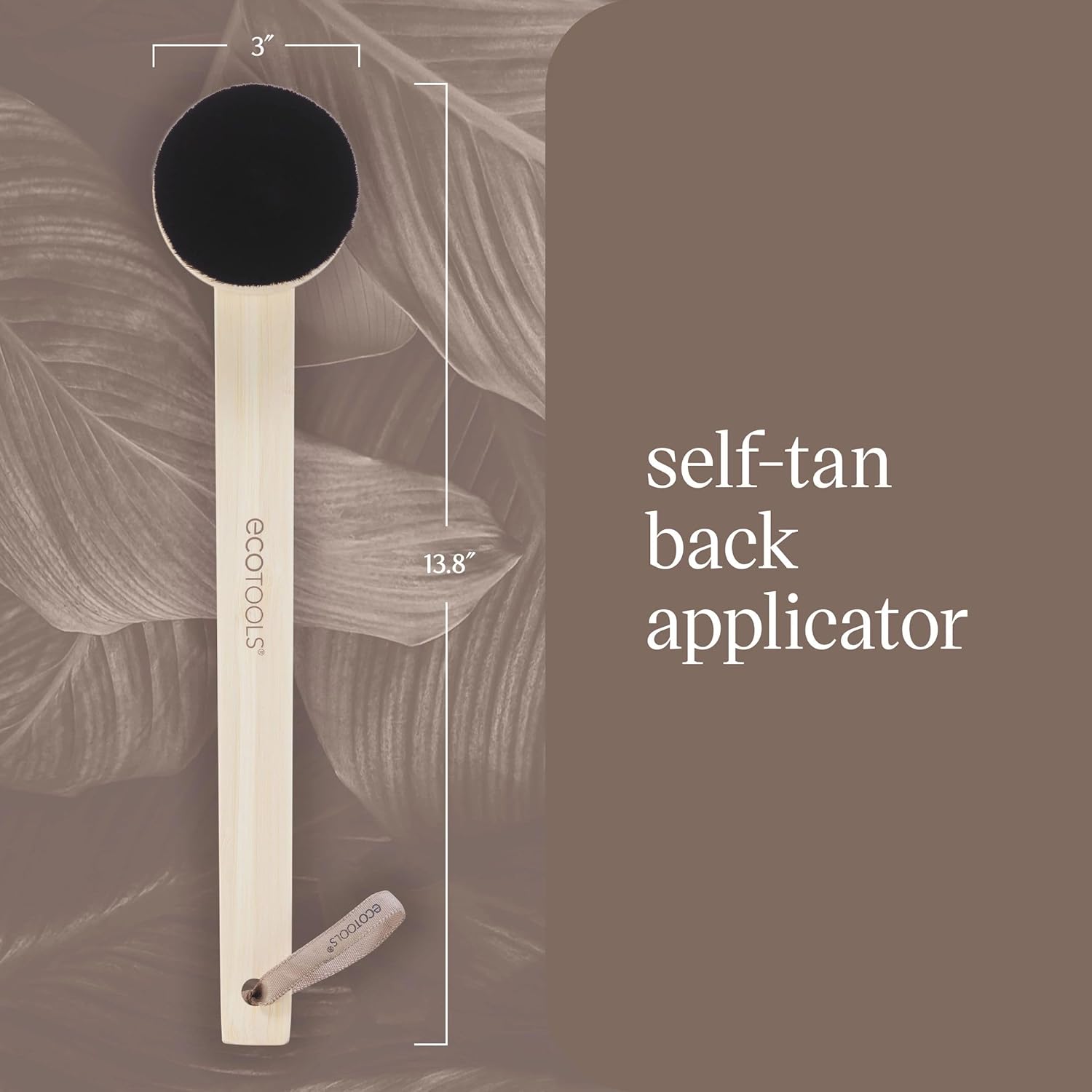 Ecotools Good Tan Self-Tan Back Applicator, Long Handle Back Brush For Controlled Sunless Tanning, Eco Friendly, Vegan & Cruelty Free, 1 Count