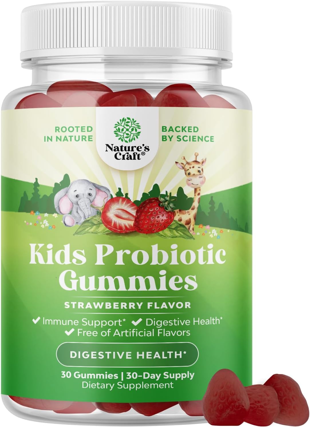 Immune Booster Kids Probiotic Gummies - Bacillus Subtilis Probiotic for Kids Upset Stomach Body Cleanse Immune Boost and Colon Detox - Constipation Relief and Digestive Health Kids Vitamins Gummy