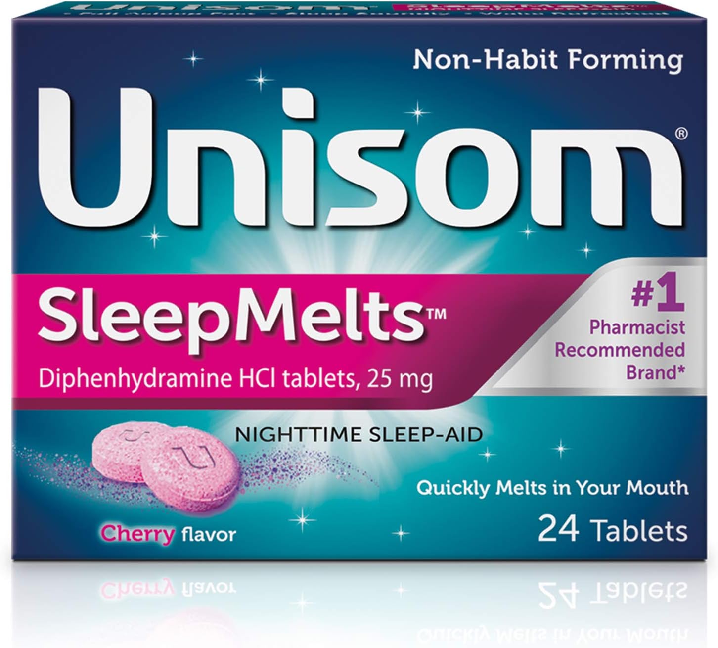 Unisom SleepMelts, Nighttime Sleep-aid, Diphenhydramine HCI, 24 Tablets, 25mg