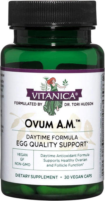 Vitanica Ovum A.M. - Egg Quality Support With Vitamin D3, Alpha Lipoic Acid & Coq10 - Works Best With Ovum P.M. - Herbal Dietary Supplements - Pro Logo - 30 Vegan Caps