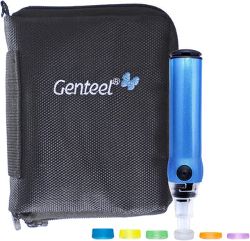 Genteel Plus | No Prick Pain Vacuum Lancing Device For Diabetes Testing - Blood Sugar, Glucose, Ketone, And Dna Home Tests (Butterfly Blue)