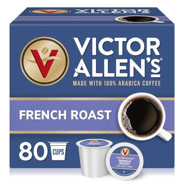 Victor Allen'S Coffee French Roast, Dark Roast, 80 Count, Single Serve Coffee Pods For Keurig K-Cup Brewers