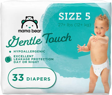 Mama Bear Gentle Touch Diapers, Hypoallergenic, Size 5, White, 33 Count