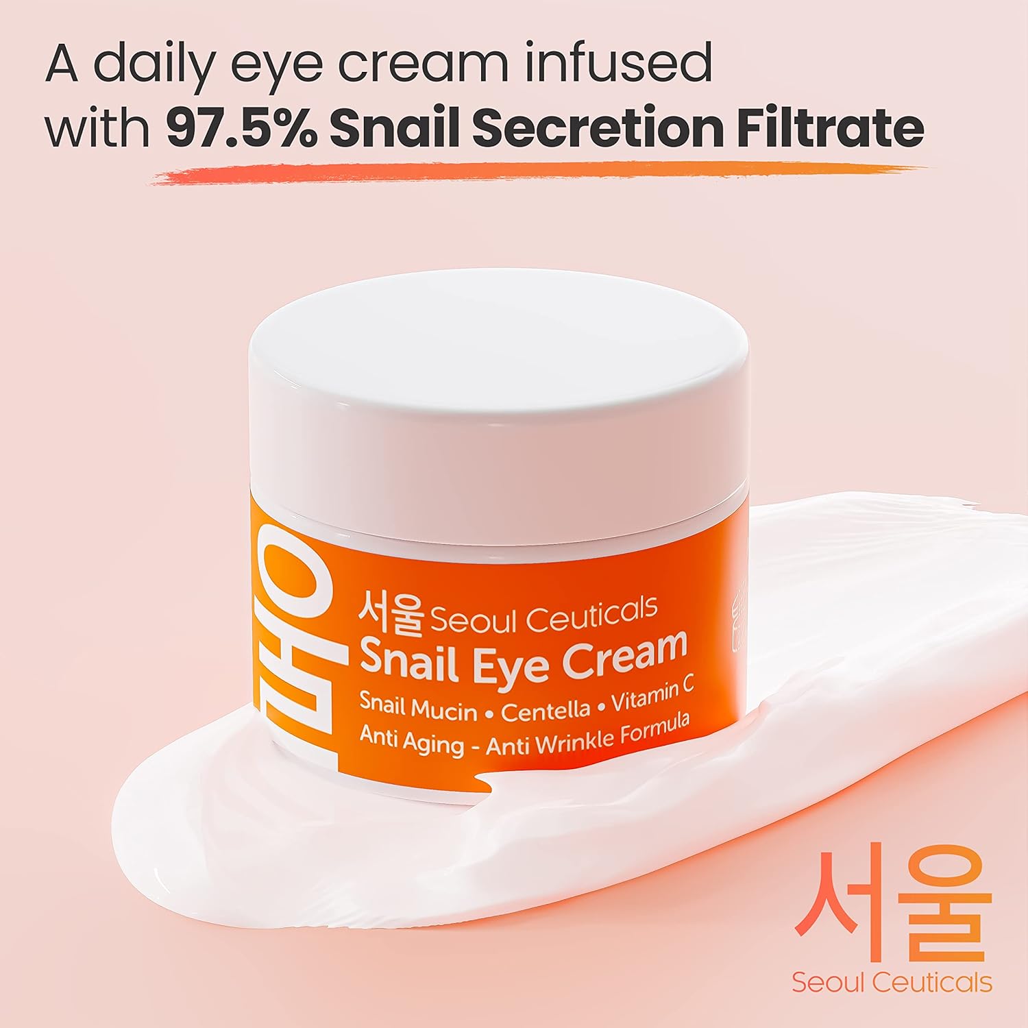 Seoulceuticals Korean Snail Mucin Eye Cream - 97.5% Snail Filtrate K Beauty Anti Aging Under Eye Anti Wrinkle Eye Treatment Cream 0.5Oz : Beauty & Personal Care