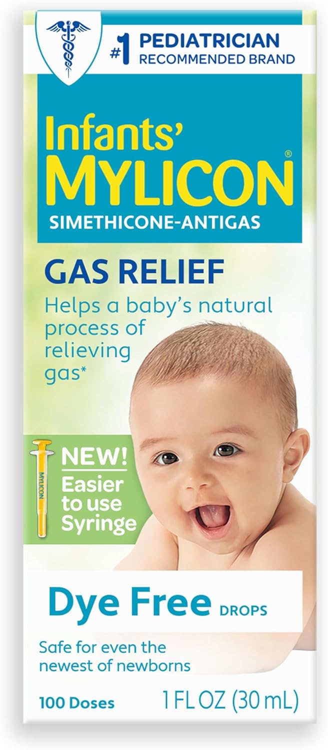 Mylicon Gas Relief Drops For Infants And Babies, Dye Free Formula, 1 Fluid Ounce (Updated Syringe)