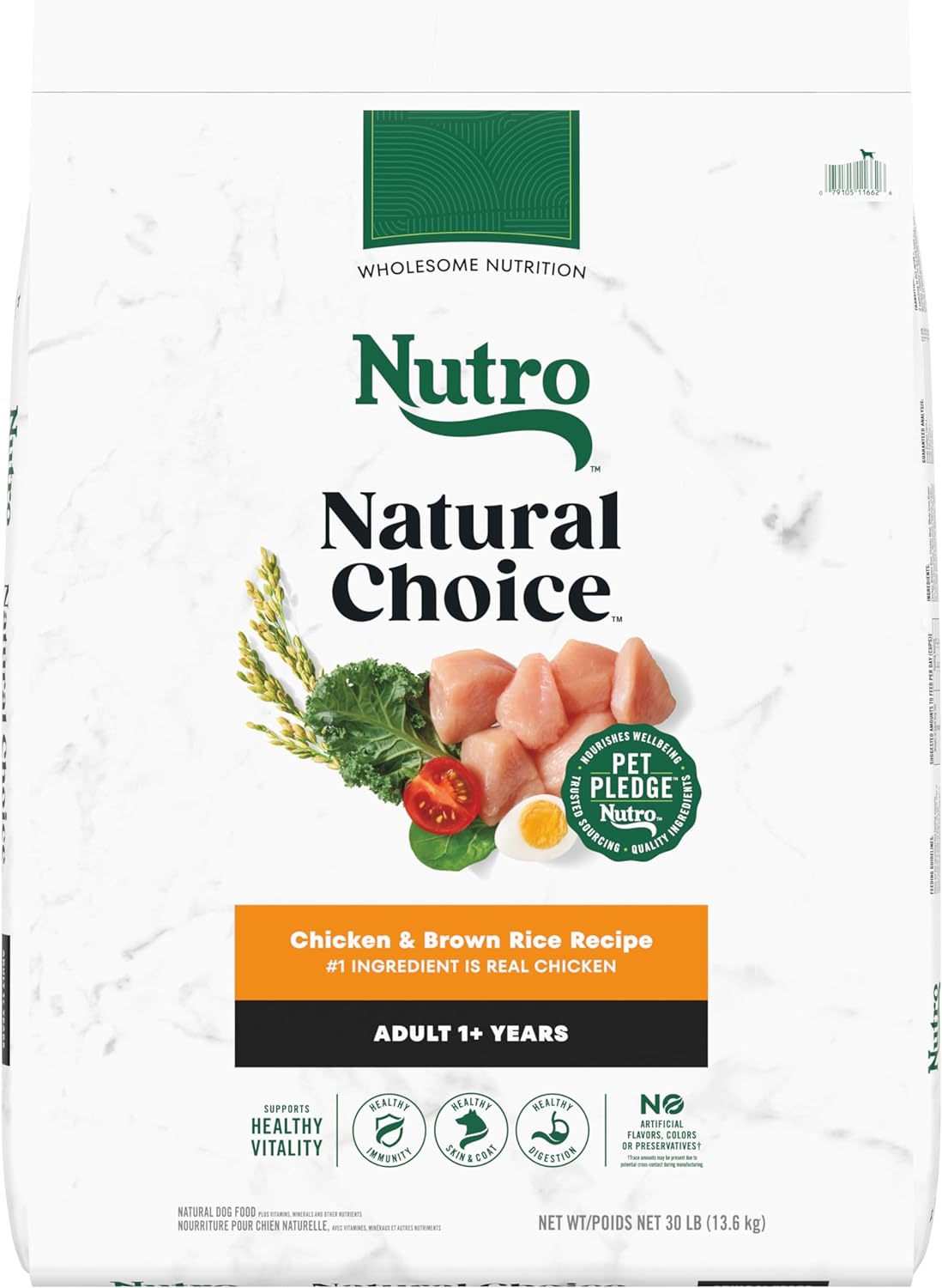 Nutro Natural Choice Adult Dry Dog Food, Chicken and Brown Rice Recipe 30 lbs