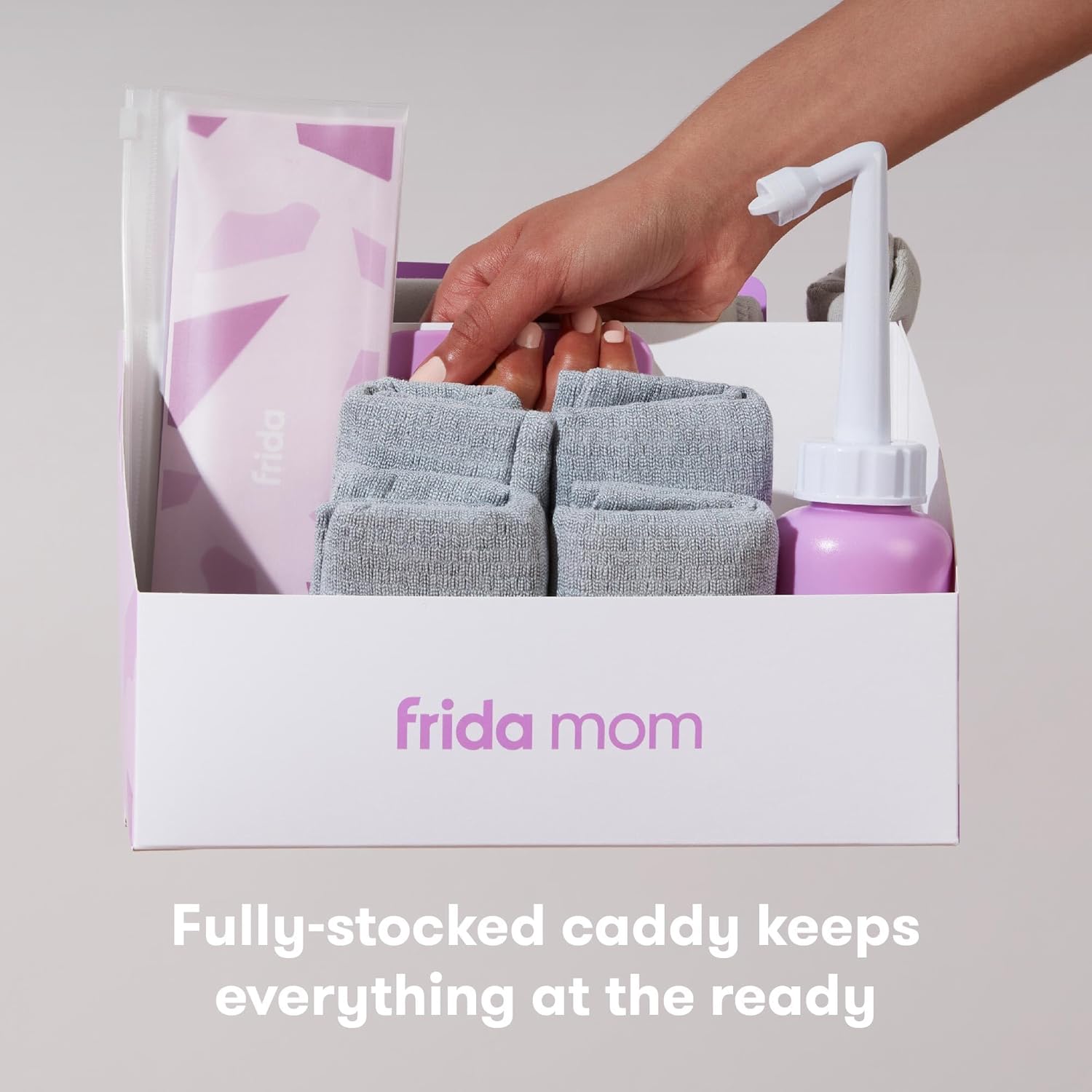 Frida Mom C-Section Recovery Must Have Kit for Labor, Delivery, & Postpartum, Socks, Peri Bottle, Disposable Underwear, Abdominal Support Binder, Shower Wipes, Silicone Scar Patches, & Toiletry Bag