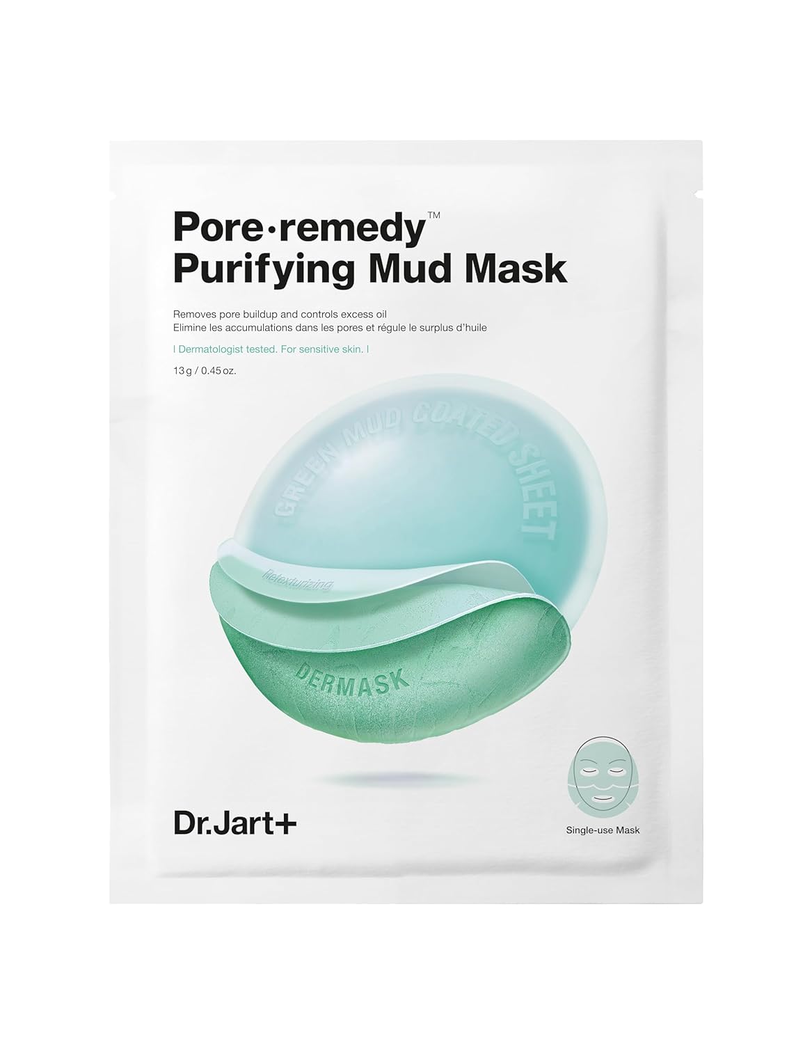 Dr.Jart+ Pore.Remedy Purifying Mud Face Mask | Sheet Mask | Korean Skin Care, 0.46 Ounce