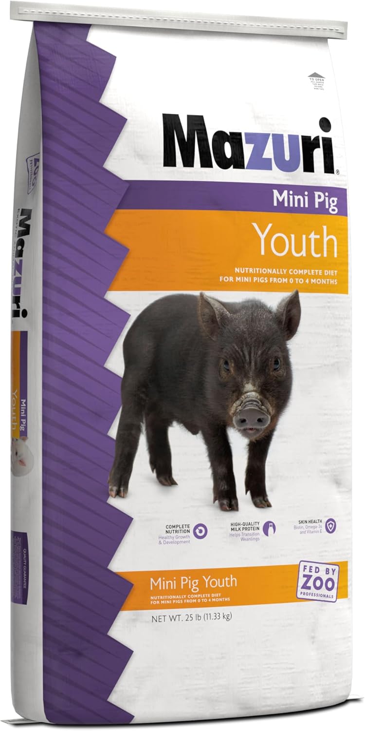 Mazuri Mini Pig Youth Diet Pig Food, 25 Lb Bag