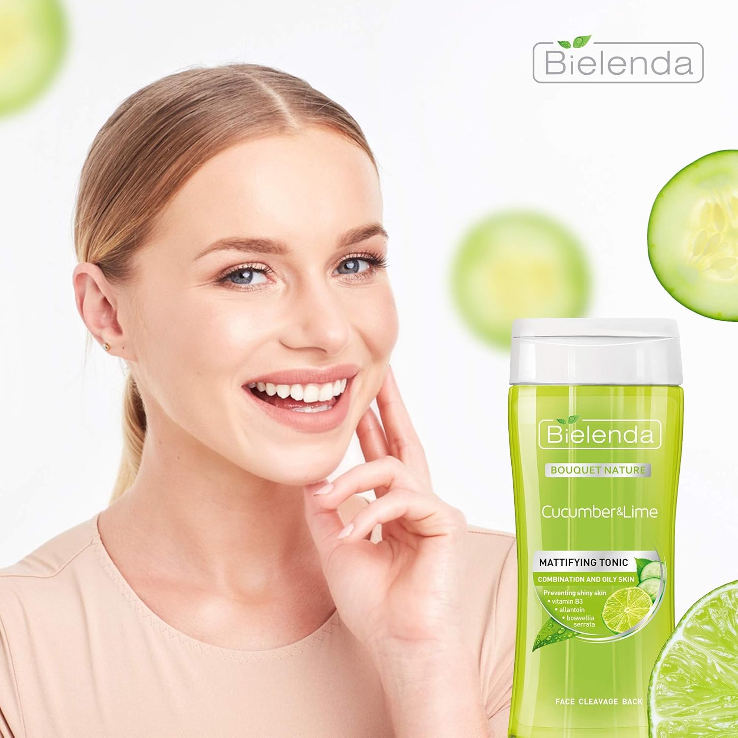 Bielenda Bouquet Nature - Helps Solve The Problems of Shiny, Blemish-Prone Skin, Enlarged and Blocked Pores - Cucumber and Lime Toner - 200 ml : Amazon.co.uk: Beauty