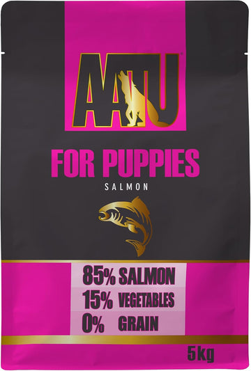 AATU 85/15 Complete Dry Puppy Food, Salmon 5kg - Dry Food Alternaitve to Raw Feeding, High Protein. No Nasties, No Fillers?AP5