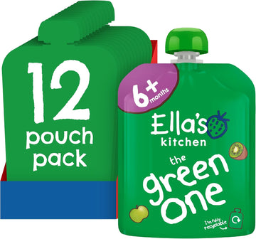 Ella'S Kitchen The Green One Organic Smoothie Fruits 90 G (Pack Of 12)