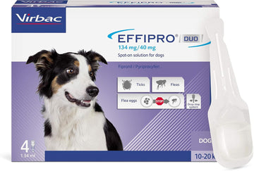 Effipro Duo Spot On Solutions 4 Pipettes Per Pack - Medium Dogs (10-20Kg)