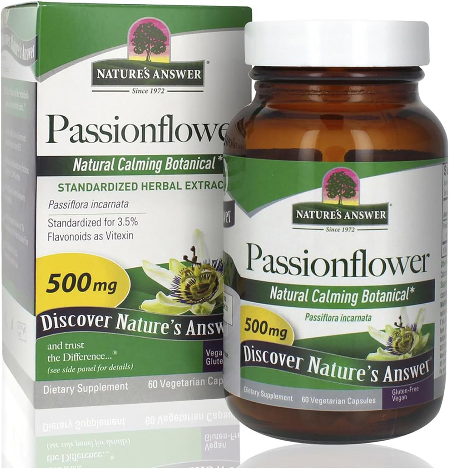 Nature'S Answer Passion Flower| Dietary Supplement | Natural Calming Botanical | Non-Gmo | Alcohol-Free, Gluten-Free, Vegetarian & Vegan 60 Capsules