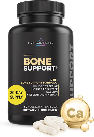 Livingood Daily Calcium Supplement for Women & Men, Bone Support (60 Vegetarian Capsules) - Bone Health Supplements Support Bone Density, Strength & Growth - Magnesium, Zinc, Vitamin D3 & K2 - Non-GMO