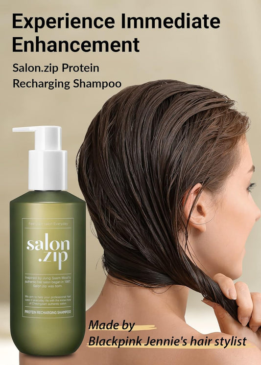 Jung Saem Mool Official Salon.Zip Protein Recharging Shampoo For Damaged Hair And Hair Care, 14.1 Oz (400 G) | Korean Cosmetics