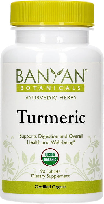 Banyan Botanicals Turmeric Tablet Supplement, USDA Organic, 90 Count - Supports Digestion, Overall Health and Well-Being