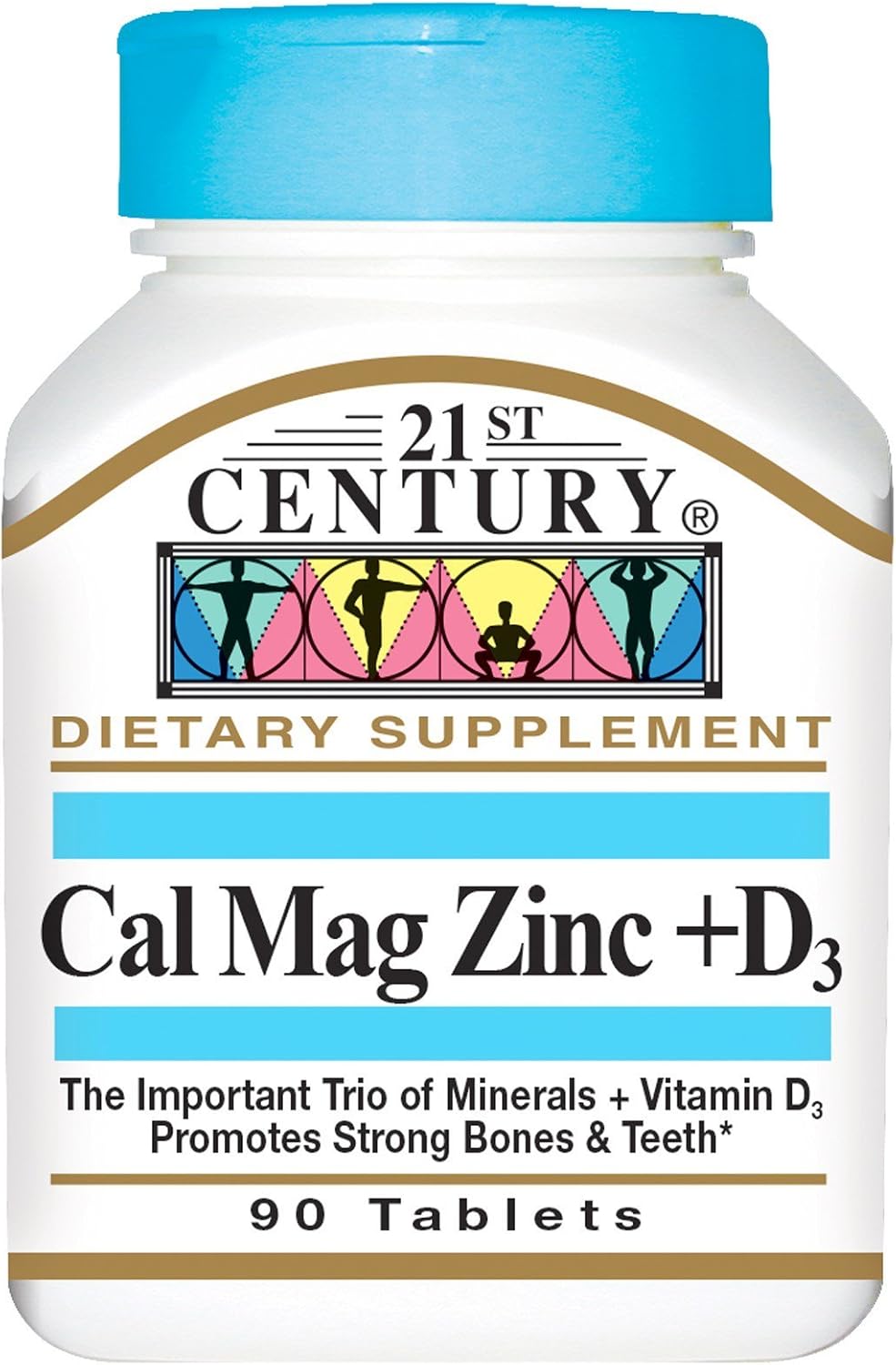 21st Century Cal Mag Zinc +D Vitamin - 90 Tablets, Pack of 2