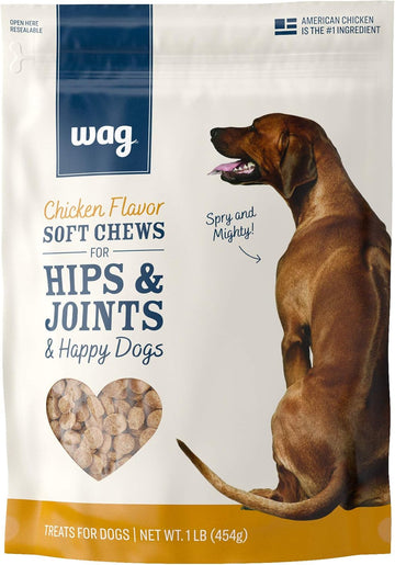 Amazon Brand – Wag Chicken Flavor Hip & Joint Training Treats For Dogs, 1 Lb. Bag (16 Oz)