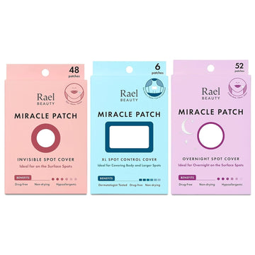 Rael Miracle Bundle - Invisible Spot Cover (48 Count), Xl Spot Control Cover (6 Count), Overnight Spot Cover (52 Count)