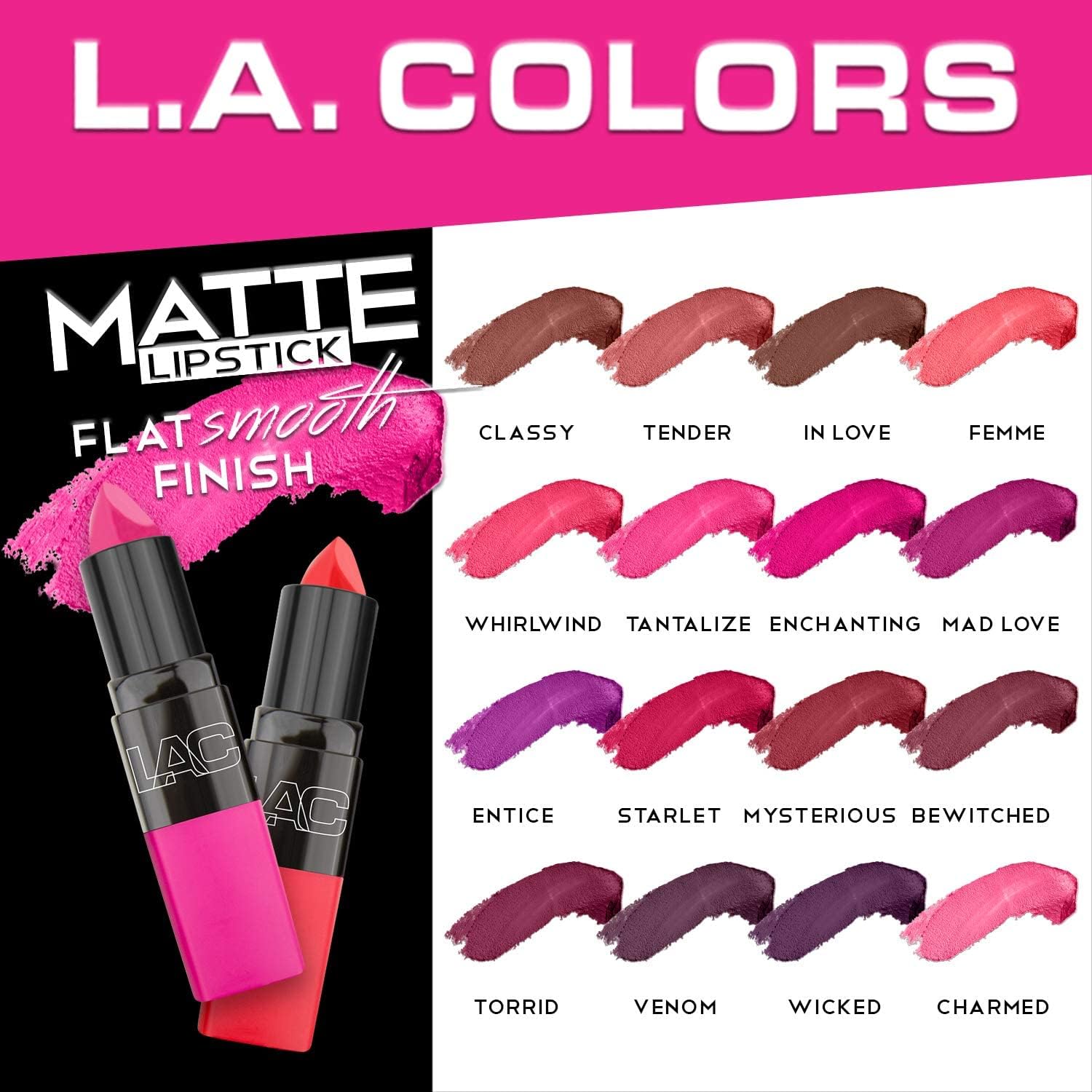 L.A. Colors Matte Lipstick, Wicked Cml475 : Beauty & Personal Care