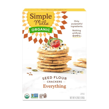 Simple Mills Organic Seed Crackers, Everything - Gluten Free, Vegan, Healthy Snacks, Paleo Friendly, 4.25 Ounce (Pack of 1)