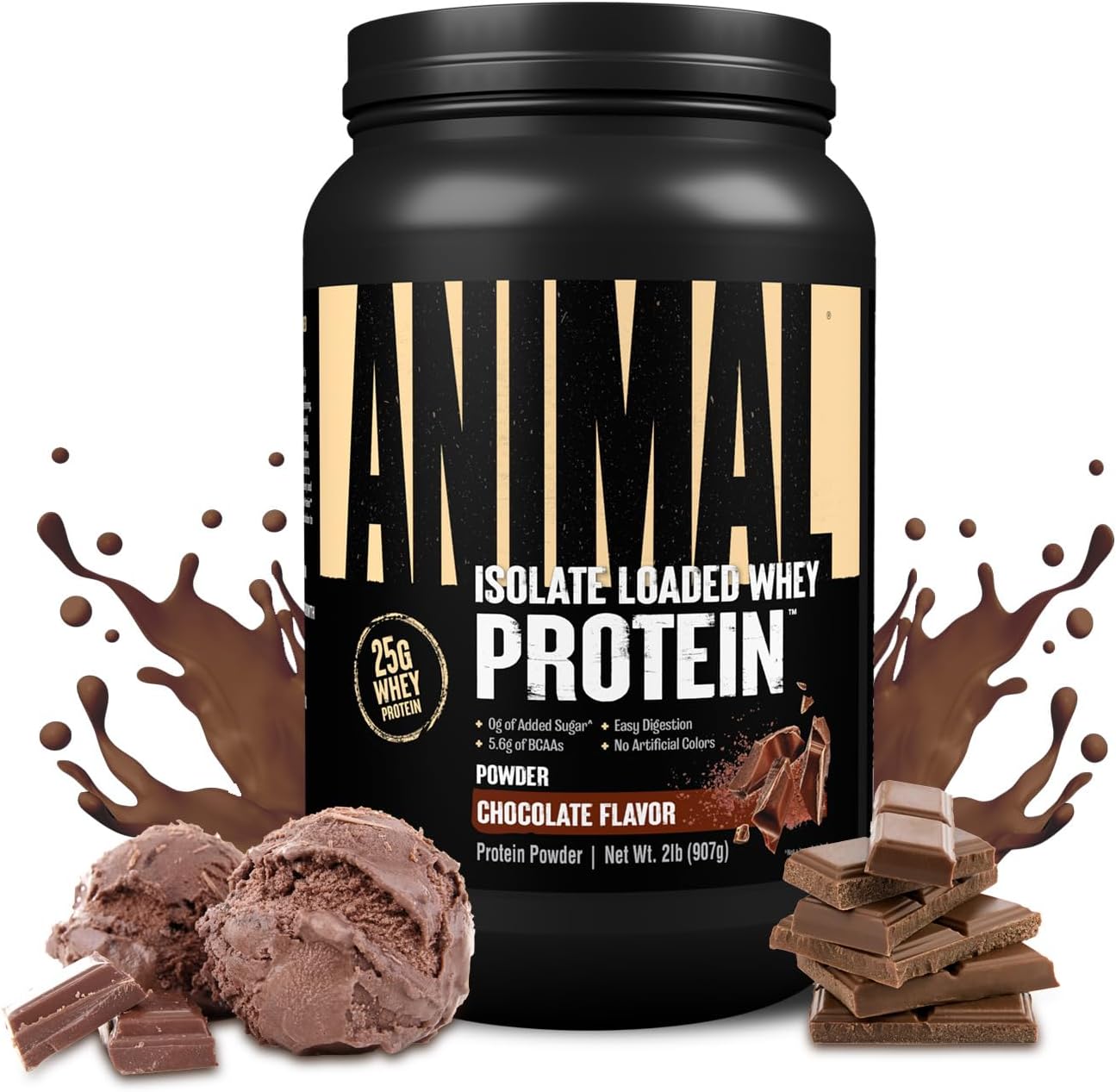 Animal Whey Isolate Protein Powder - Loaded For Pre & Post Workout Muscle Builder And Recovery With Digestive Enzymes For Men & Women - 25G Protein, Great Taste, Low Sugar - Cookies & Cream 4 Lbs