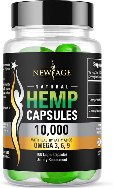 Hemp Capsules - 10,000 Hemp Oil Capsules - Made in The USA - Maximum V