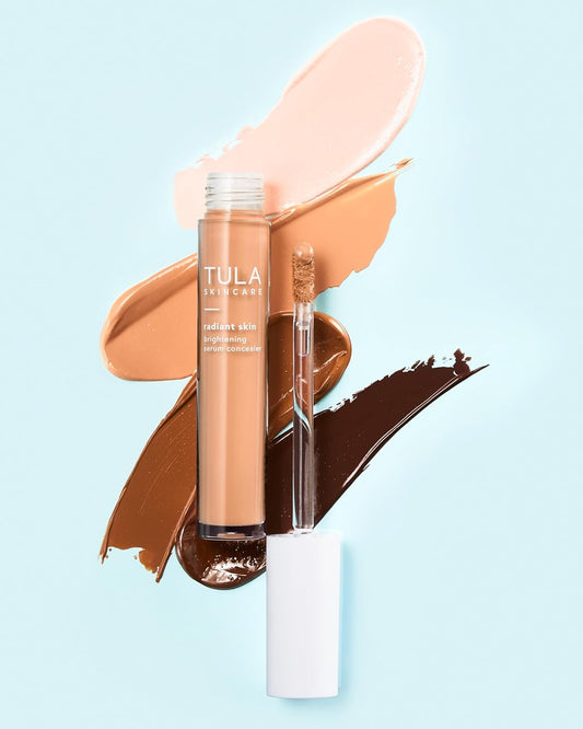 Tula Skin Care Radiant Skin Brightening Serum Concealer - Conceals Dark Circles & Discoloration, Longwearing & Crease-Resistant, Brightens The Appearance Of Skin Over Time, Shade 100, 0.18 Fl Oz