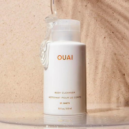 OUAI St. Barts Body Care Bundle - Includes Body Cleanser (10 Oz), Hydrating Body Cream (7.5 Oz), Scalp & Body Scrub (8.8 Oz) & Travel Scalp & Body Scrub (3.4 Oz) - 4-Piece Set