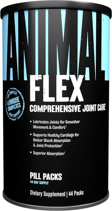 Animal Flex - Glucosamine Chondroitin Joint Support Supplement For Pain Relief And Discomfort With Turmeric, Msm, Boswellia To Reduce Soreness In Muscles, Back, Knees, Shoulder, And Hip, 44 Packs