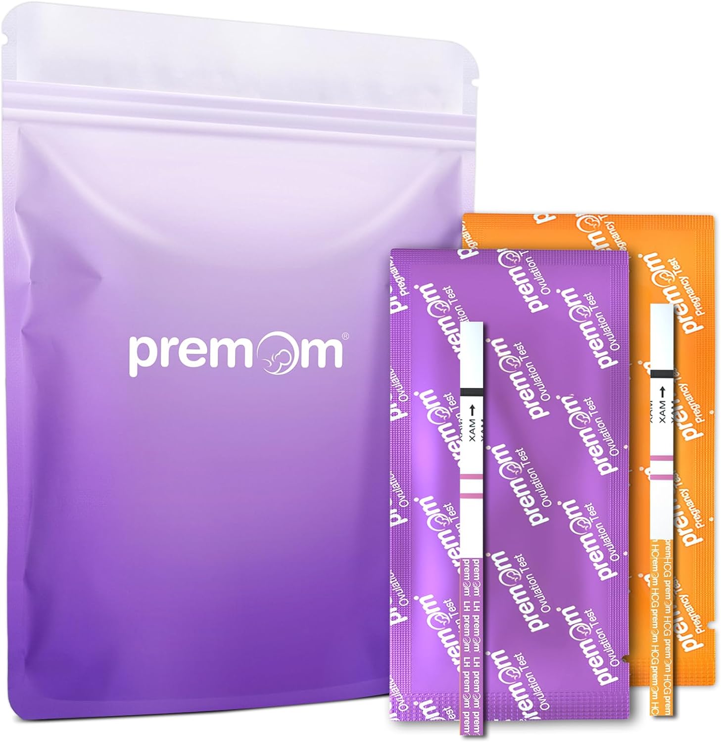 Premom Quantitative Ovulation Predictor Kit?40 Ovulation Tests + 10 Pregnancy Tests - Advanced Ovulation Test Strips Combo 40LH+10HCG Test