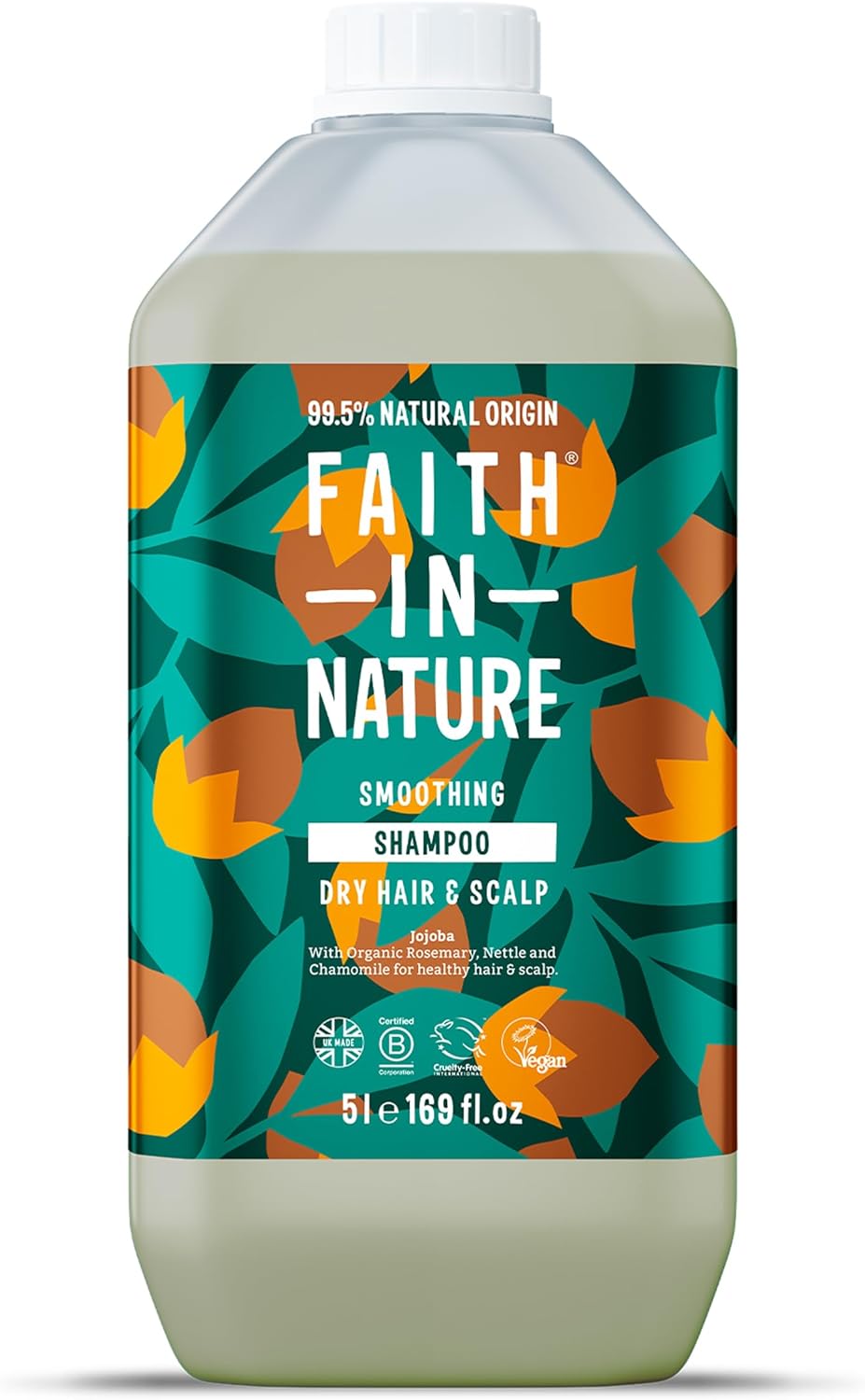 Faith In Nature Natural Seaweed & Citrus Shampoo, Detoxifying For Oily Hair & Scalp, Vegan & Cruelty Free, No Sls, Silicones Or Parabens, 5L Refill Pack