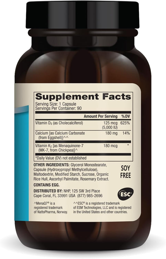 Dr. Mercola Calcium With Vitamins D3 & K2, 90 Servings (90 Capsules), Dietary Supplement, Supports Bone And Organ Health, Non Gmo