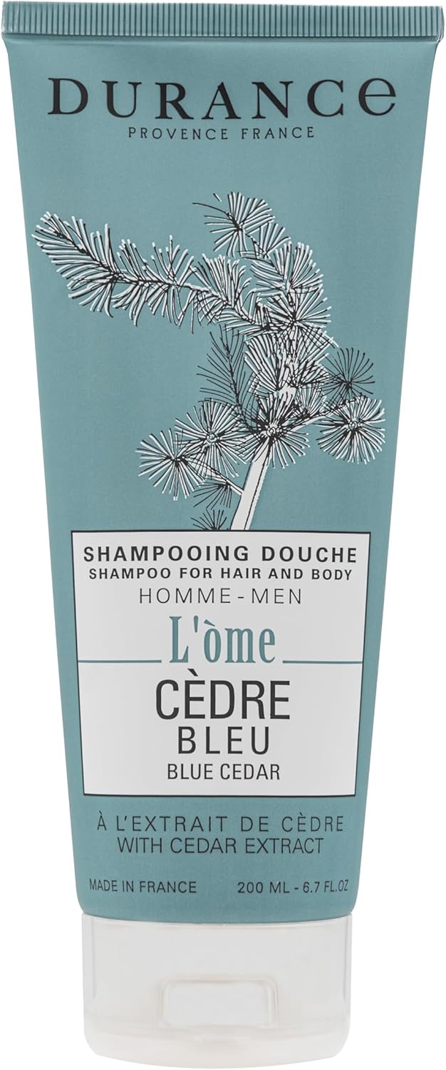 Durance L'Ome Hair & Body Shampoo For Men, 200Ml – Men’S Shampoo With Blue Cedar Extract – Body Wash For Men - Cleanses Without Damaging The Skin, Leaves Hair Soft & Shiny