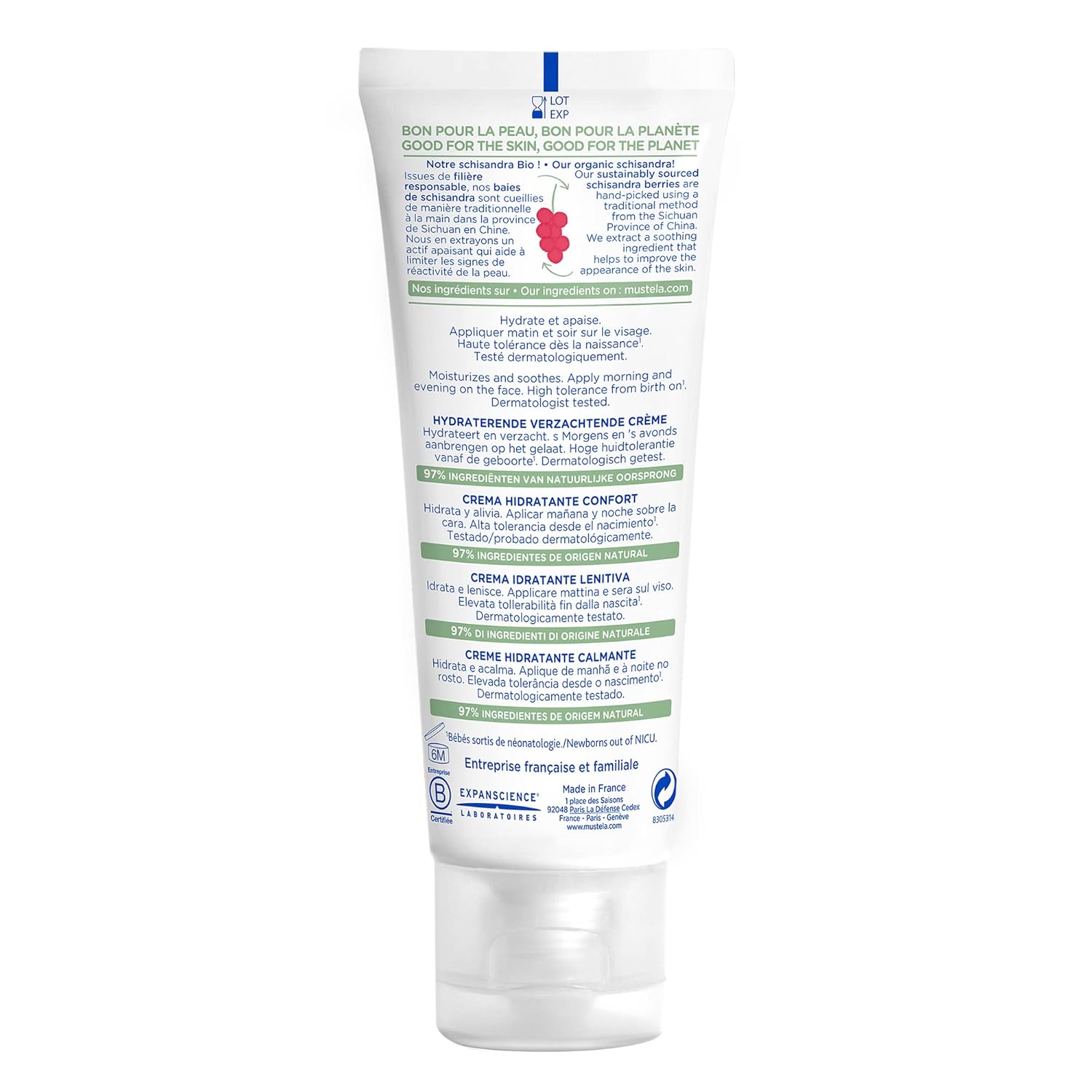 Mustela Baby Soothing Moisturizing Cream - Face Moisturizer For Very Sensitive Skin - With Natural Avocado & Schizandra Berry - Fragrance-Free - 1.35 Fl. Oz. : Baby