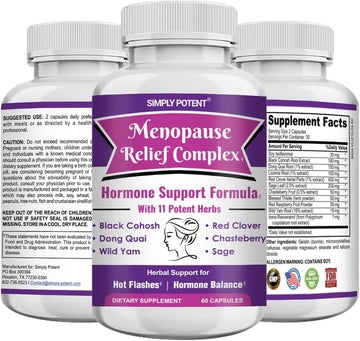 Premium Menopause Supplements for Women | with Black Cohosh, Dong Quai, Red Clover, Soy Isoflavones, Wild Yam, Chasteberry | Support for Hormone Balance, Hot Flash Alleviation & Female Wellness