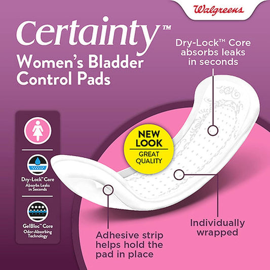 Walgreens Certainty Women's Bladder Control Pads, Maximum Absorbency, Long Length, 39 Count : Health & Household
