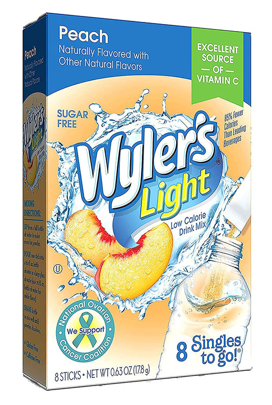 Wyler'S Light Singles To Go Drink Mix, Peach, 6 Pack (48 Drink Sticks Total)