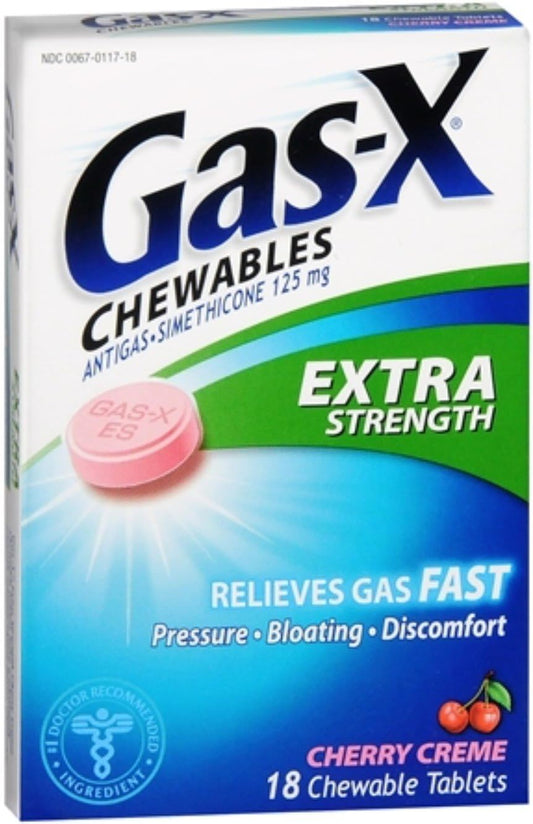 Gas-X Chewables Extra Strength Cherry Creme 18 Tablets (Pack of 4) : Health & Household