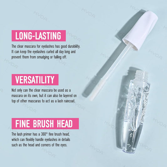 Kyda Clear Mascara Primer For Eyelashes And Eyebrows, Hydrating, Thin And Lightweight, Natural Lash Conditioning Primer- Vegan, Cruelty-Free