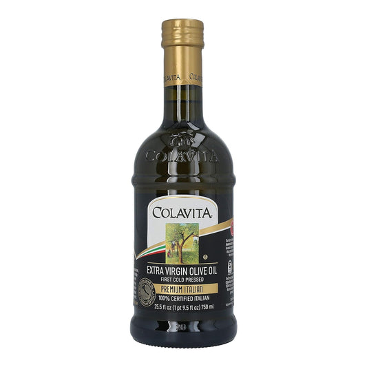 Colavita Premium Italian Extra Virgin Olive Oil, 25.5 Fl Oz (Pack of 2), Glass Bottles - Packaging May Vary