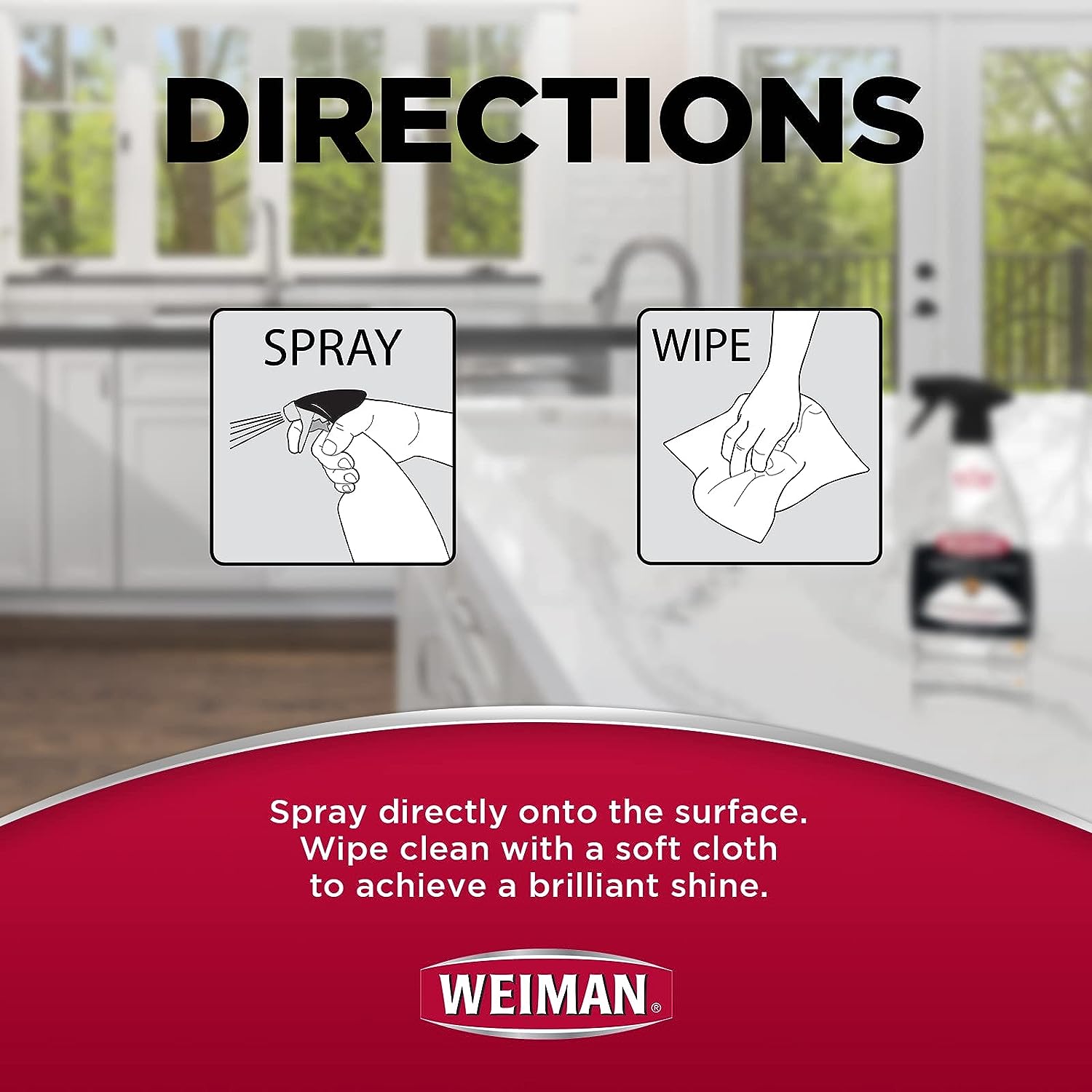 Weiman Quartz Countertop Cleaner and Polish (2 Pack w/Micro Towel) Clean and Shine Your Quartz Countertops Islands and Stone Surfaces with Ultra Violet Protection : Health & Household