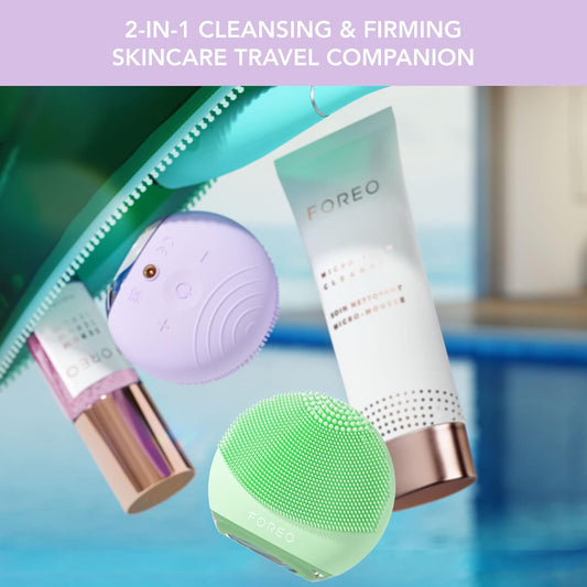 Foreo Luna 4 Go Facial Cleansing Brush & Firming Face Massager - Premium Face Brush - Enhances Absorption Of Skin Care Products - Simple Face Care Travel Accessories - All Skin Types - Lavender