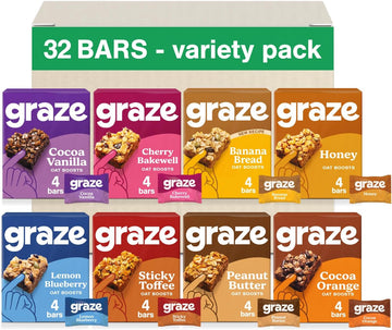 Graze - Sweet Snacks Bundle Of Lively Lemon Oat Flapjacks And Dark Chocolate Chery Tart Mixed Snacks - With Natural Flavours - Pack Of 18 Snacks